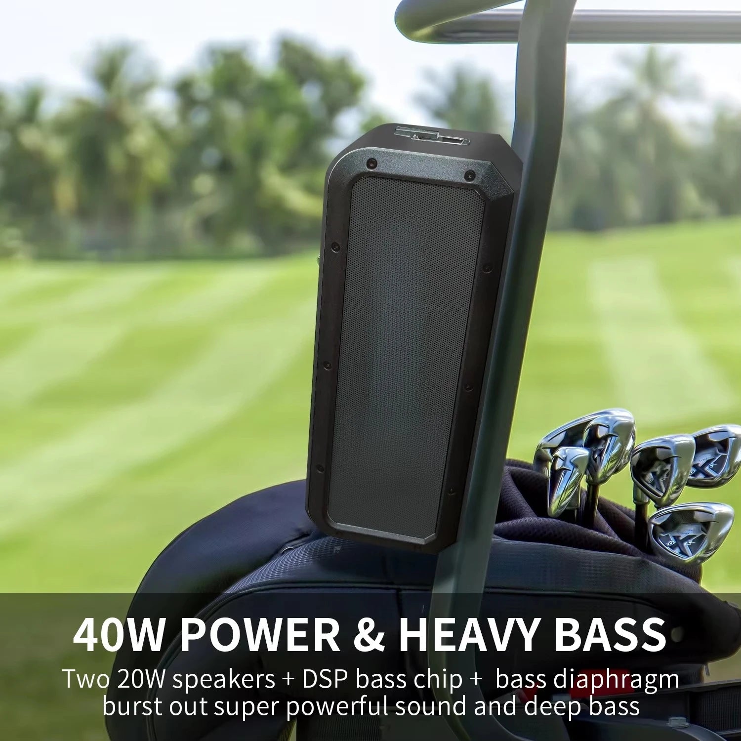 X3S Golf Cart Magnetic Outdoor TWS Speaker 6600mAh Real IPX7 Waterproof BT 5.0 Portable Wireless Speaker for Golf