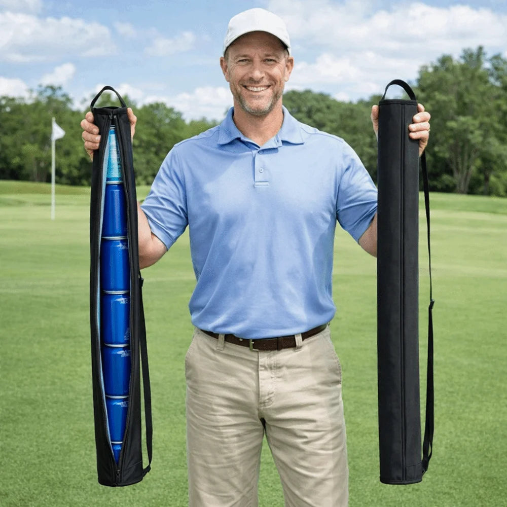 Oxford Cloth Golf Beer Cooler Sleeve Insulated Design Leak-proof 7 Can Insulated Cooler Sleeve Waterproof with Shoulder Strap