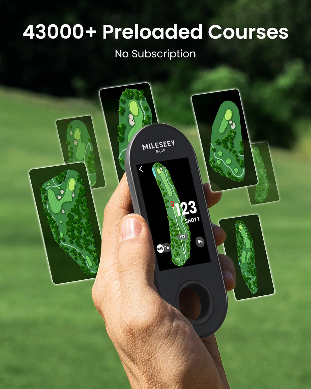 MiLESEEY Golf Speaker GeneSonic Pro with Detachable GPS Rangefinder, 43000+ Courses, View & Audible Distances,Touchscreen